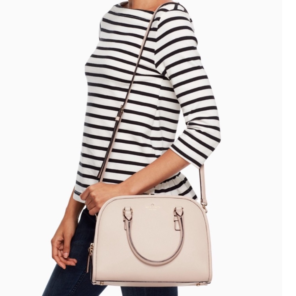 Kate Spade Cream Tan Leather Shoulder Crossbody Bag Handbag Purse
